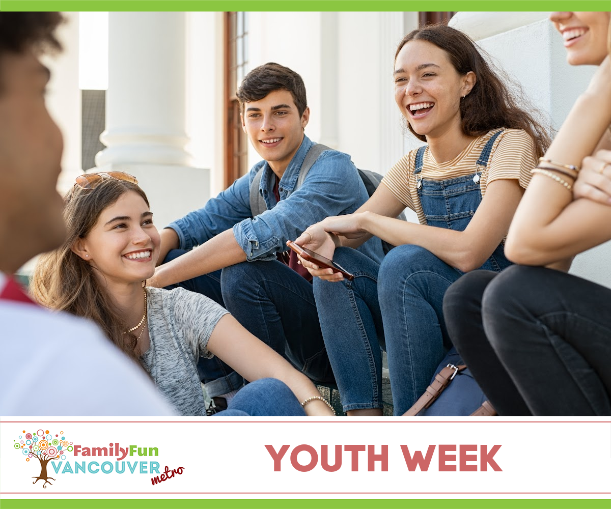 Teens sitting around talking for Youth Week