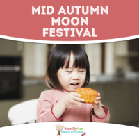 Girl holding a moon cake 