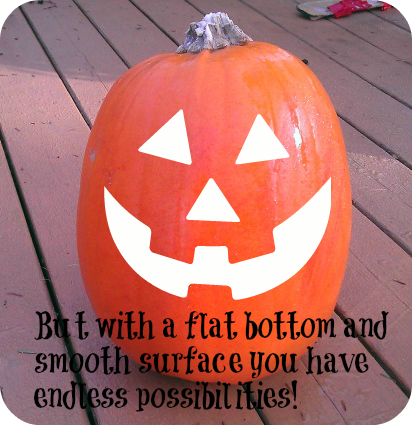 pumpkin with round bottom and smooth side