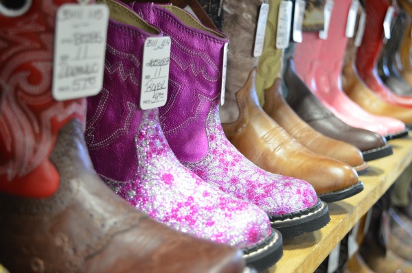 Adorable kids' cowboy boots at Western Outdoor in Kalispell, MT.