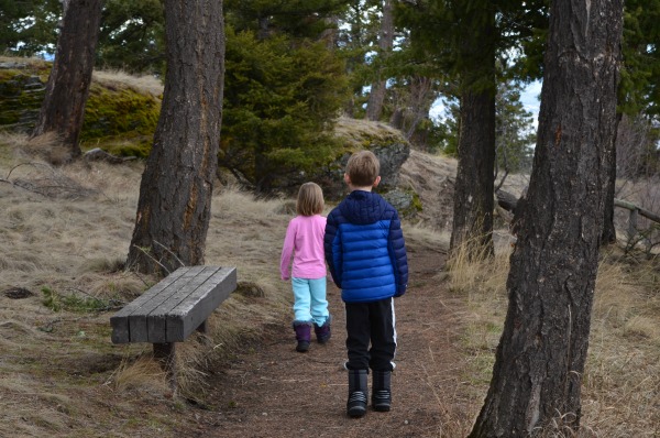 Walking the trails at Lone Pine State Park near Kalispell, MT.