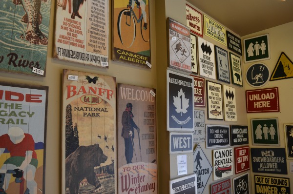Sign collection at Stonewaters Home Elements in Canmore AB. 