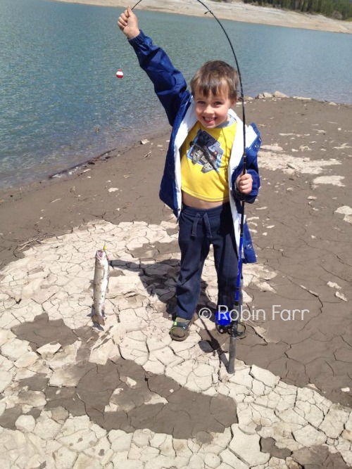Fishing with kids - caught a fish
