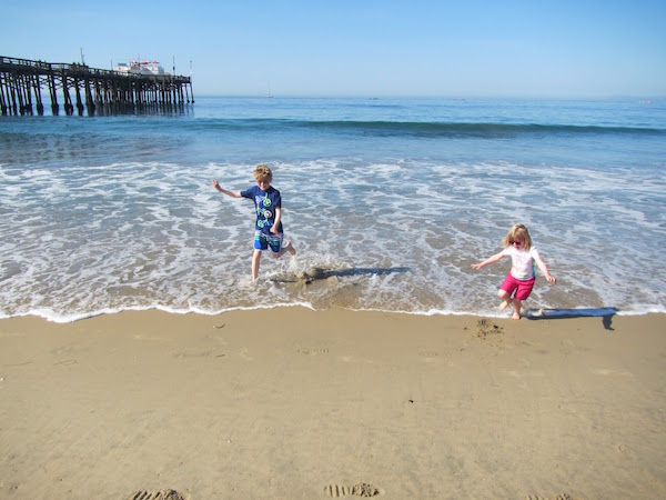 Playing in the waves at Newport Beach