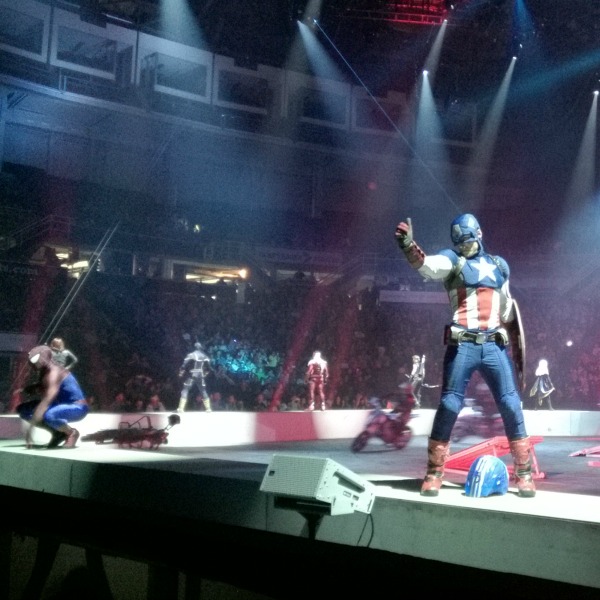 Captain America greeting the crowd