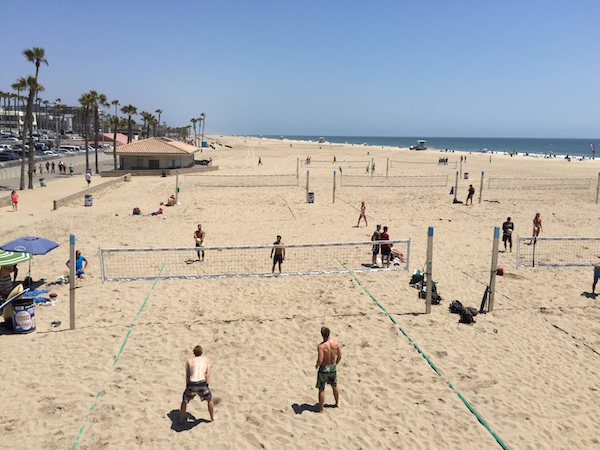 Beach volleyball on Huntington Beach
