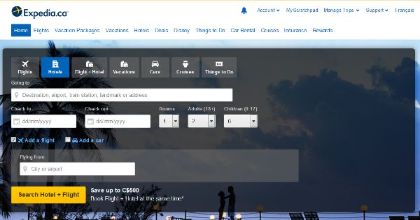 Expedia.ca é apenas uma ótima ferramenta de viagem online