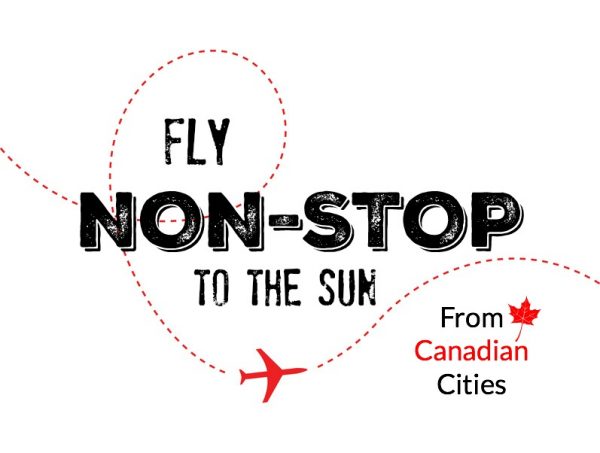 A list of direct flights to sun destinations from select Canadian cities