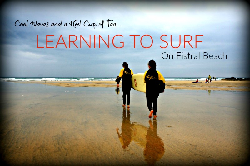 Learning to surf Fistral Beach Newquay Cornwall