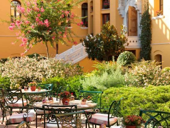 The delightful garden at the Four Seasons Sultanahmet in Istanbul used to "the yard" of the prison.