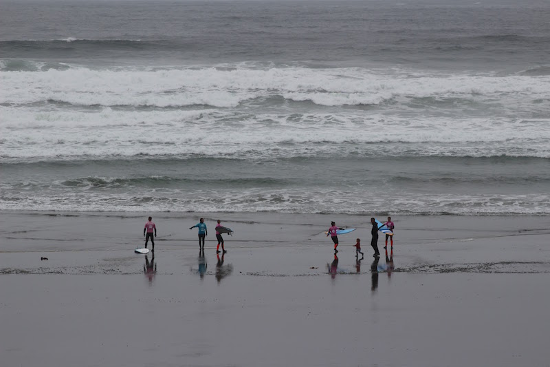 Surfers on Cox Bay Tofino