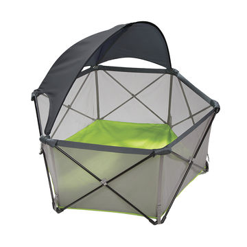 acessórios para acampar com crianças - Playard Pop-n-play com Canopy de snugglebugz.ca