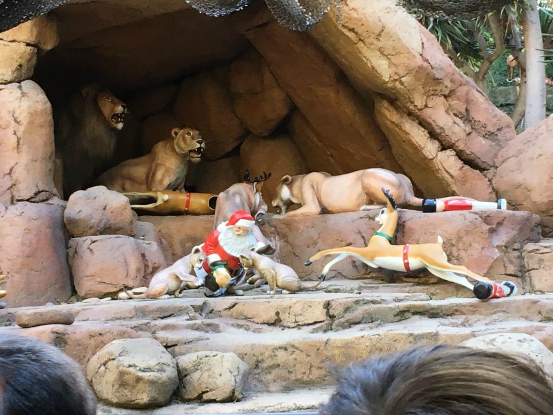 The animals on the Jungle Cruise got into the Christmas Decorations! Hide Disneyland under the Christmas Tree
