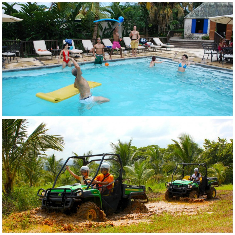 Relaxe na piscina do Good Hope Estate na Jamaica ou aventure-se pelos jardins em um passeio de quadriciclo ou buggy com Chukka