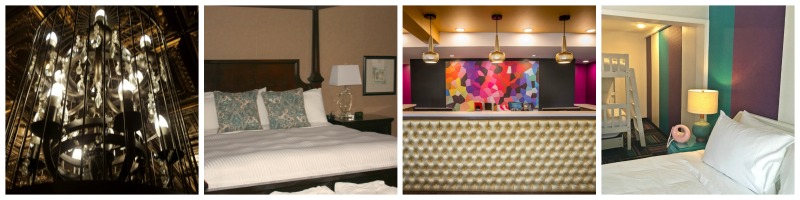 The upscale La Cachet lounge and the king suite where the magic can happen at the Prestige Beach House (courtesy M. Mallia) The funky front desk and the King of Bunk Beds suite at Hotel Zed (courtesy Tartan Group)