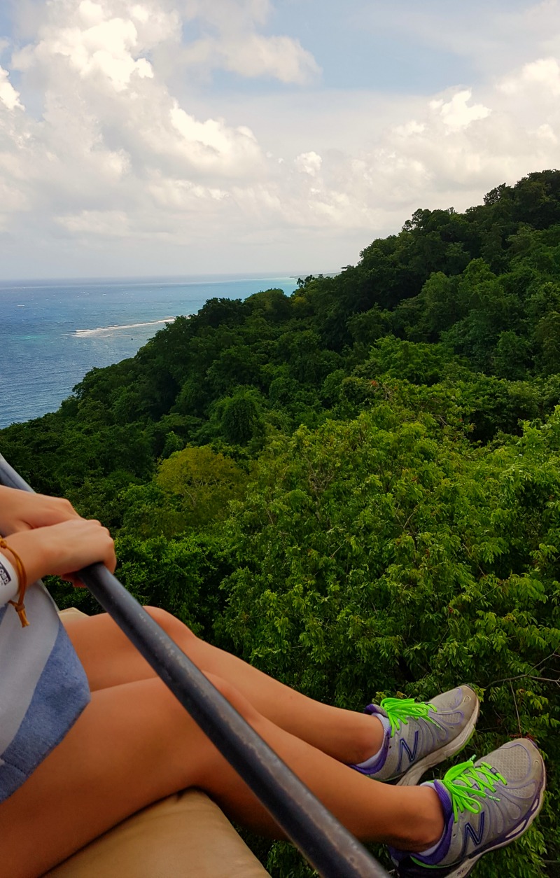 View from the chair lift at Mystic Mountain, Jamiaca