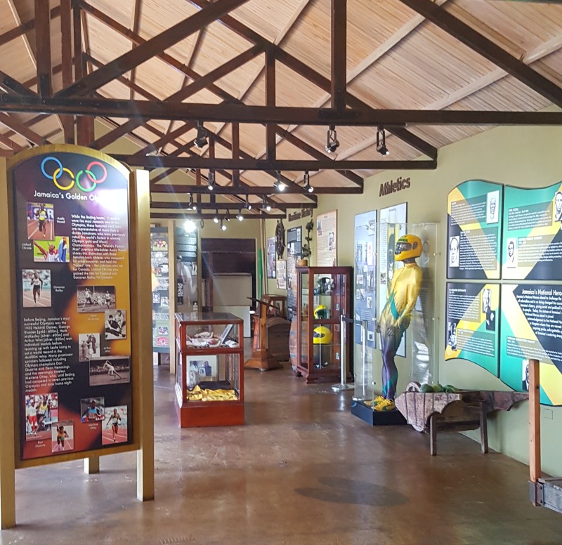 Olympic memorobilia at the Jamaican Pavilion at Mystic Mountain