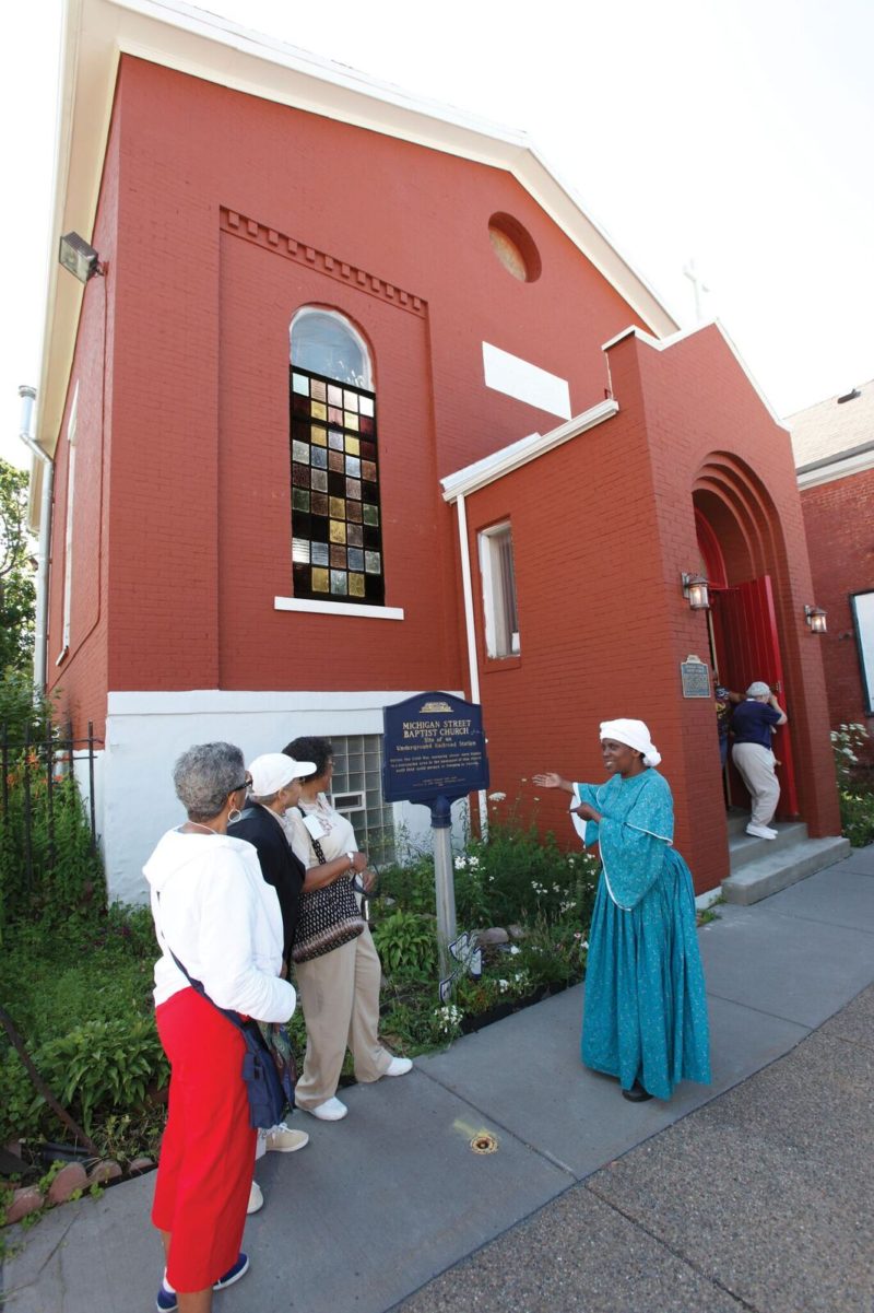 Michigan Street Baptist Church where slaves were hid during their travels on the underground railroad