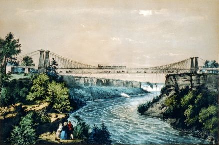 HIstoric picture of the Suspension Bridge. Photo courtesy Niagara Arts and Cultural Center