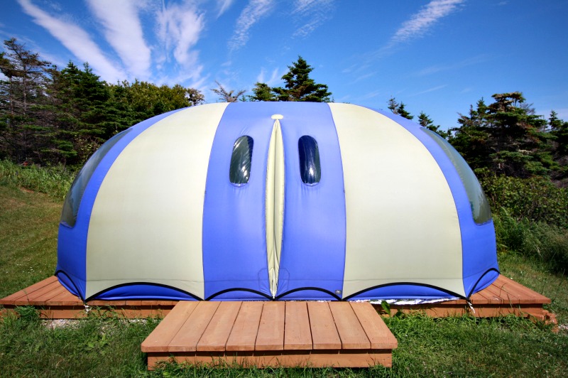 Glamping in La Bulle - The Bubble - at La Salicorne Resort. The Magdalen Islands are a perfect spot for an adventurous family vacation