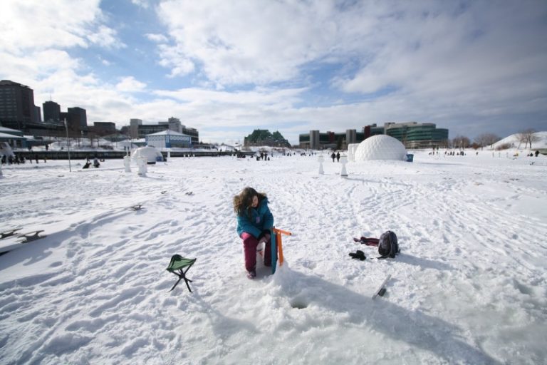 Ice Fishing at Village Nordik in Quebec City Family Fun Canada
