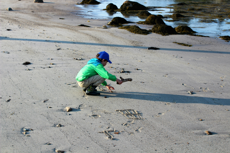 Tic Tac Toe in the Sand - Exploring With Kids on Nova Scotia's Chebucto Peninsula