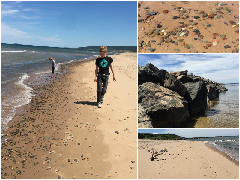 Hunting for sea glass in Inverness, Cape Breton