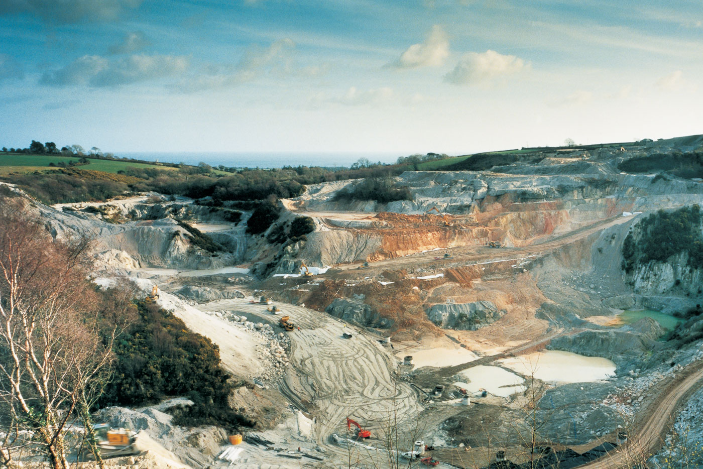 Land before Eden: The bare kaolin clay pit mine outside of St. Austell, Cornwall before the Eden project was built