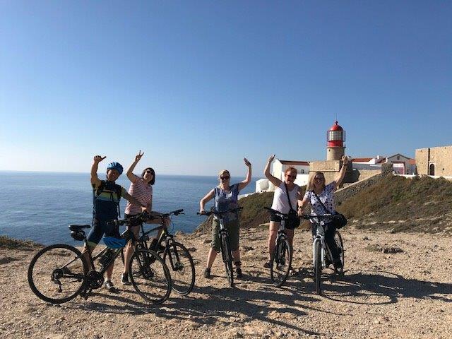 Riding to the Cape St Vincent lighthouse in Sagres - photo Debra Smith