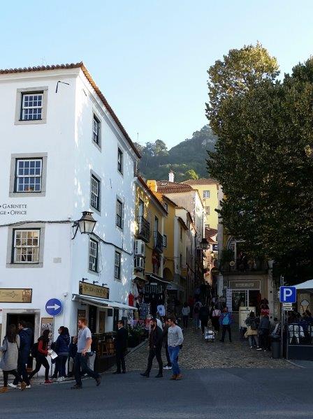 Watch the world go by in Sintra's town square - photo Debra Smith