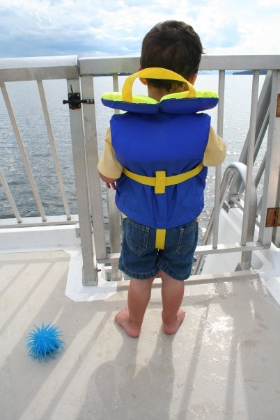 You can't go on the deck of the houseboat without a life jacket is a good rule for little ones.