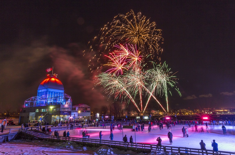 Fogos de artifício - Pista de patinação no gelo Natrel