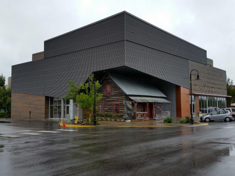 The new MacBride Museum of the Yukon shelters the town's first telegraph office A giant chunk of copper sits on the corner - photo by Debra Smith