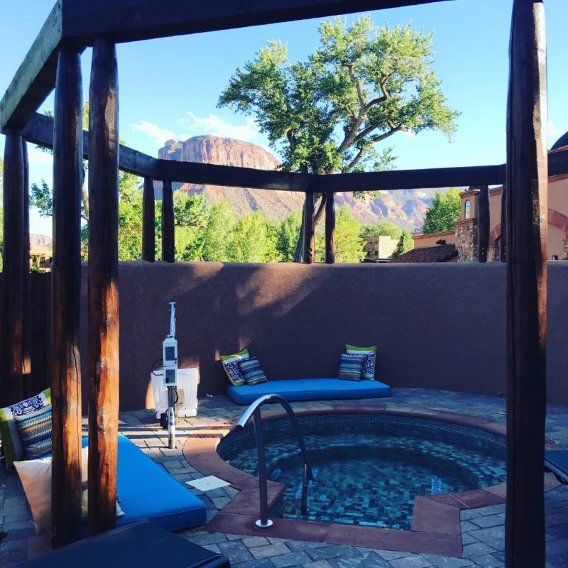 Outdoor whirlpool at the spa at Gateway Resort. Photo Kate Robertson