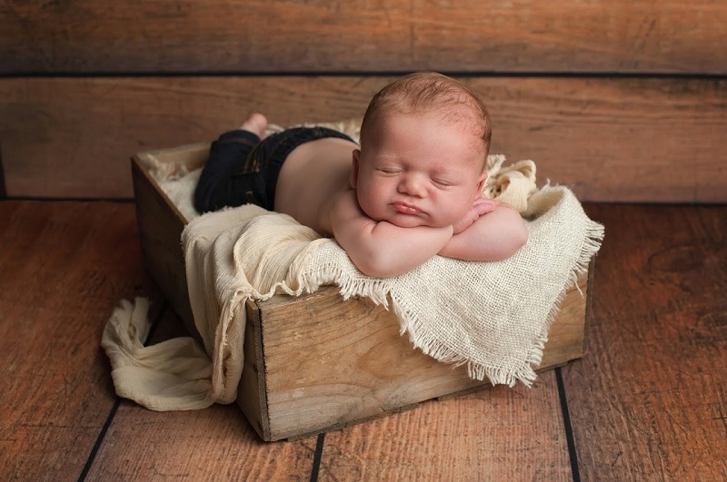 cute baby in a box