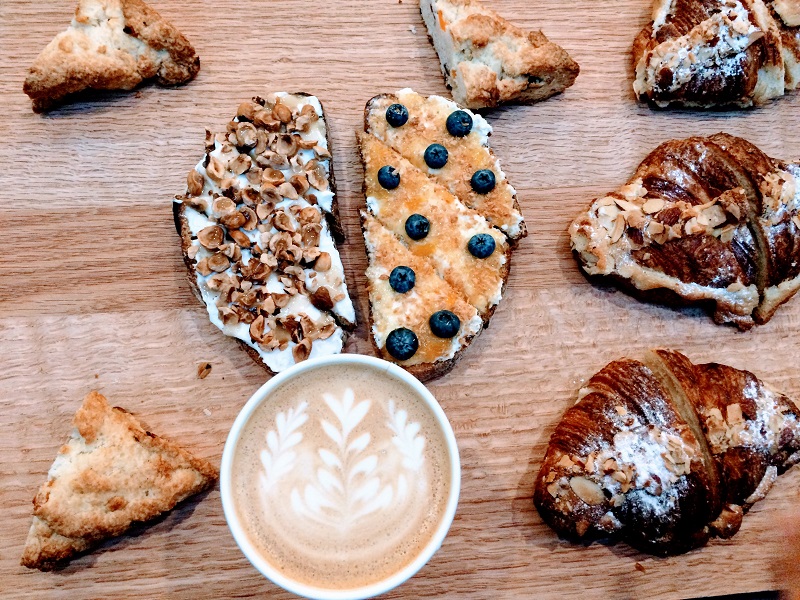 Calgary - Monogram Coffee coffee toasts and croissants - Photo Shelley Cameron-McCarron