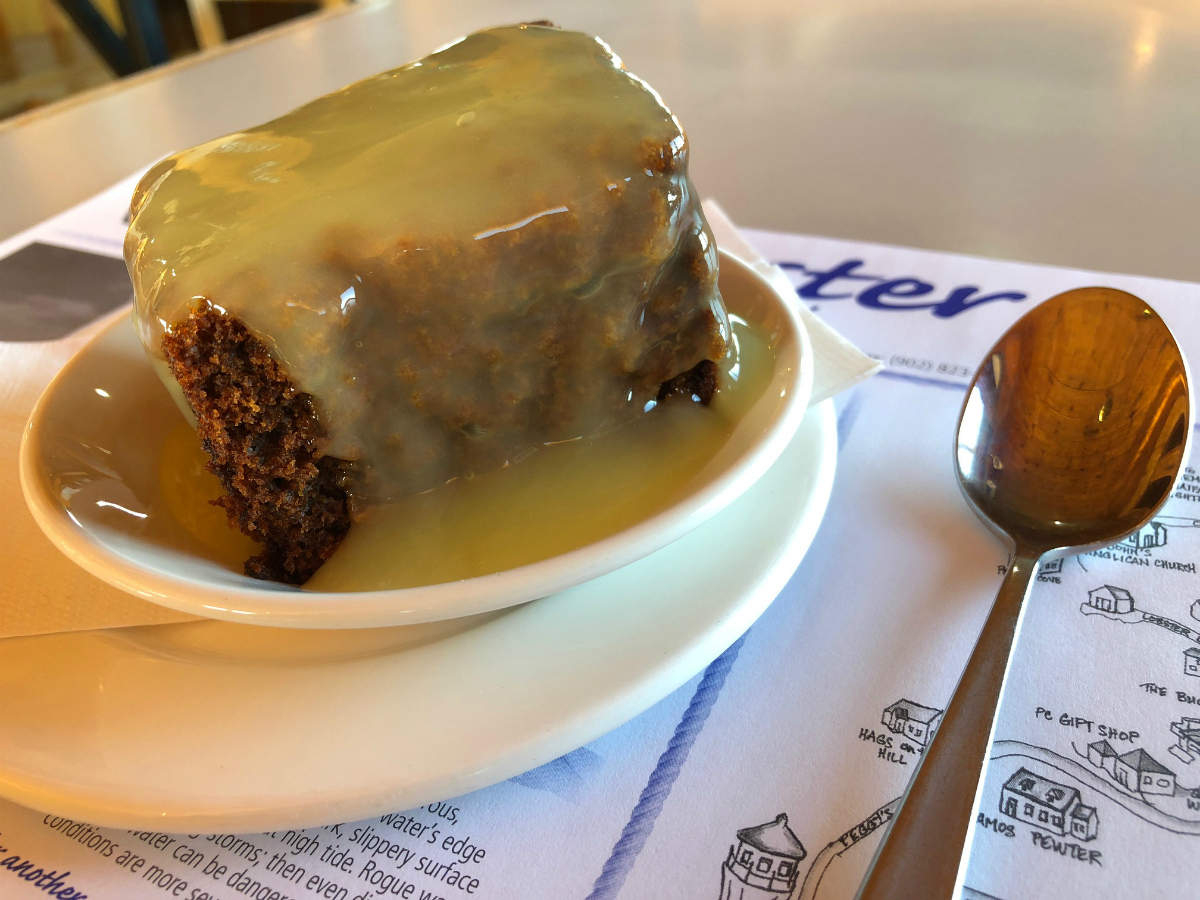 At Peggy's Cove, steamed gingerbread with secret lemon sauce/credit:Helen_Earley