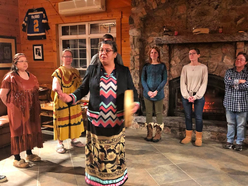 Mikmaq dance lesson from Eskasoni Cultural Centre Winter in Cape Breton Whycogomah photo by Helen Earley
