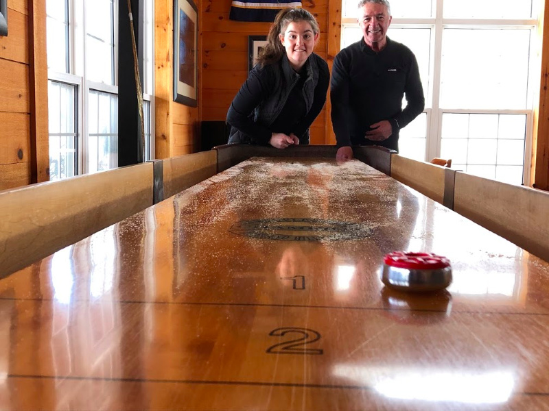 Shuffleboard at Keltic Quay Winter in Cape Breton Whycogomah photo by Helen Earley