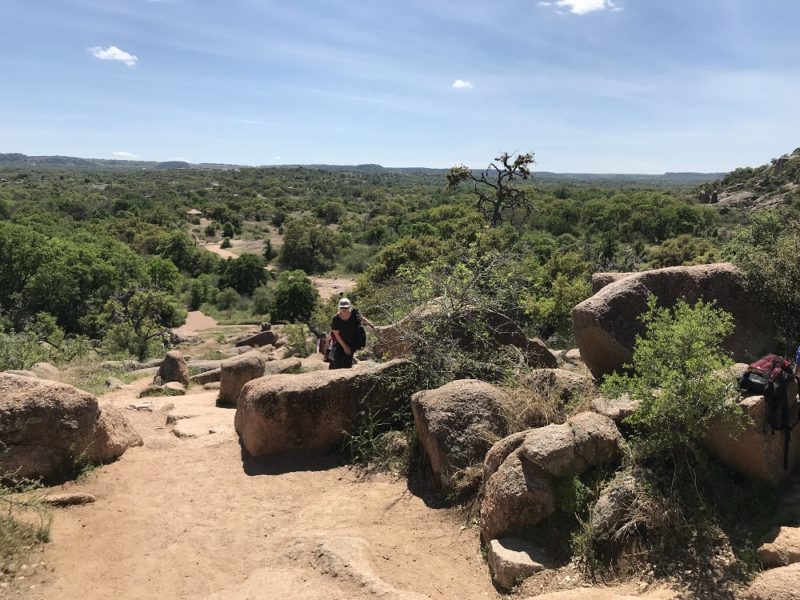 Hiking the trail at Enchanted Rock - credit Kate Robertson