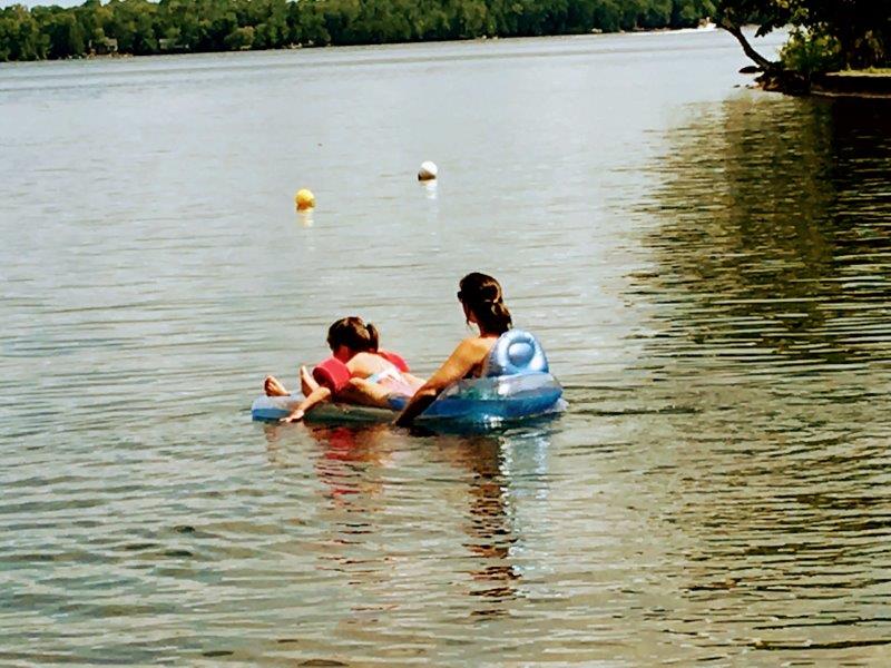 Floating away on an air mattress in Bobcaygeon Photo Melody Wren