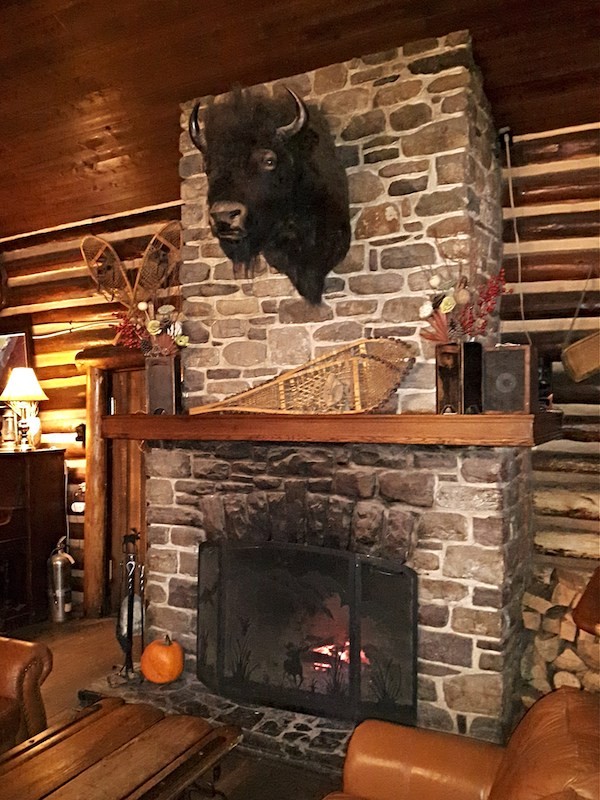 Storm Mountain Lodge cozy fireplace