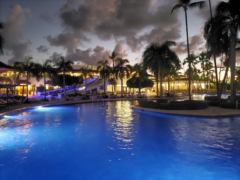 Punta Cana Dominican Republic - Nightime Occidental Punta pool views - Photo Sabrina Pirillo