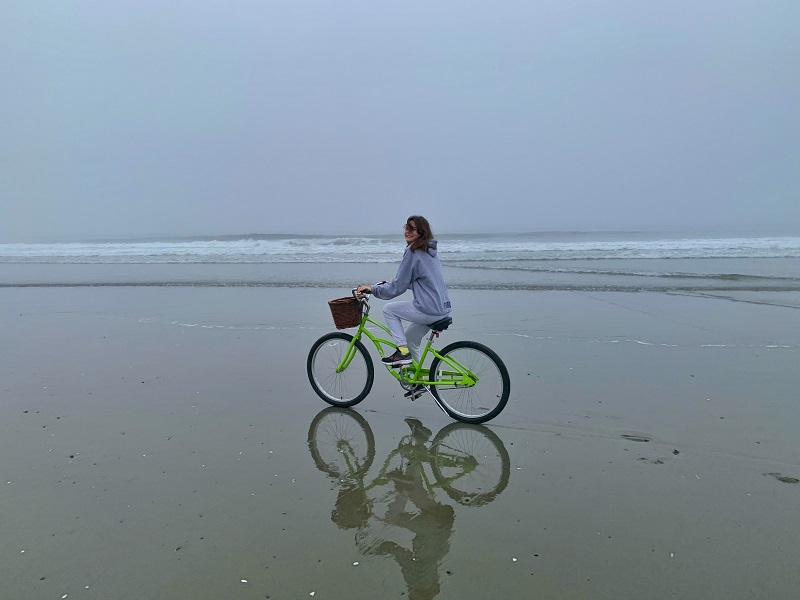 This is what beach cruisers are meant to do at low tide on Chesterman Beach_Lisa Kadane photo