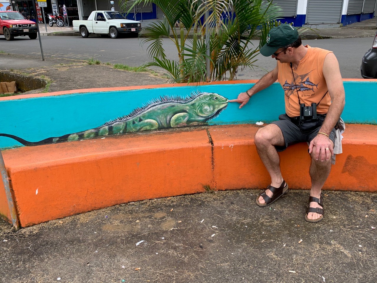 Коста-Рика Вудворд организовал художников из своего города, чтобы нарисовать скамейки и фрески для Instagram. - Фото Кэрол Патерсон