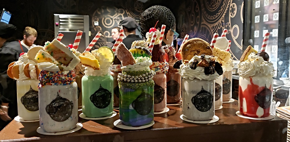 The lineup goes out the door for the artisenal milkshakes at Toothsome Chocolate Emporium - photo by Debra Smith