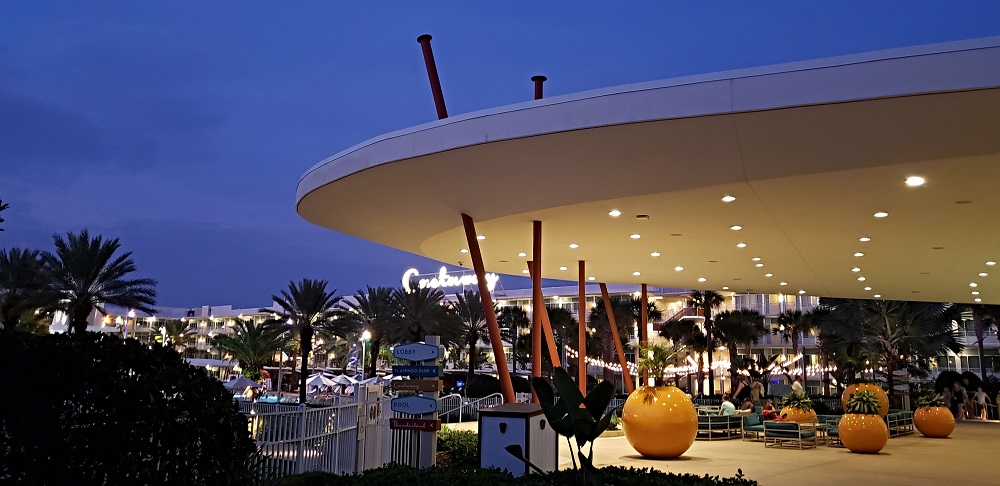 You can tell you're in Florida by the giant orange planters at Castaway Bay Resort - photo by Debra Smith