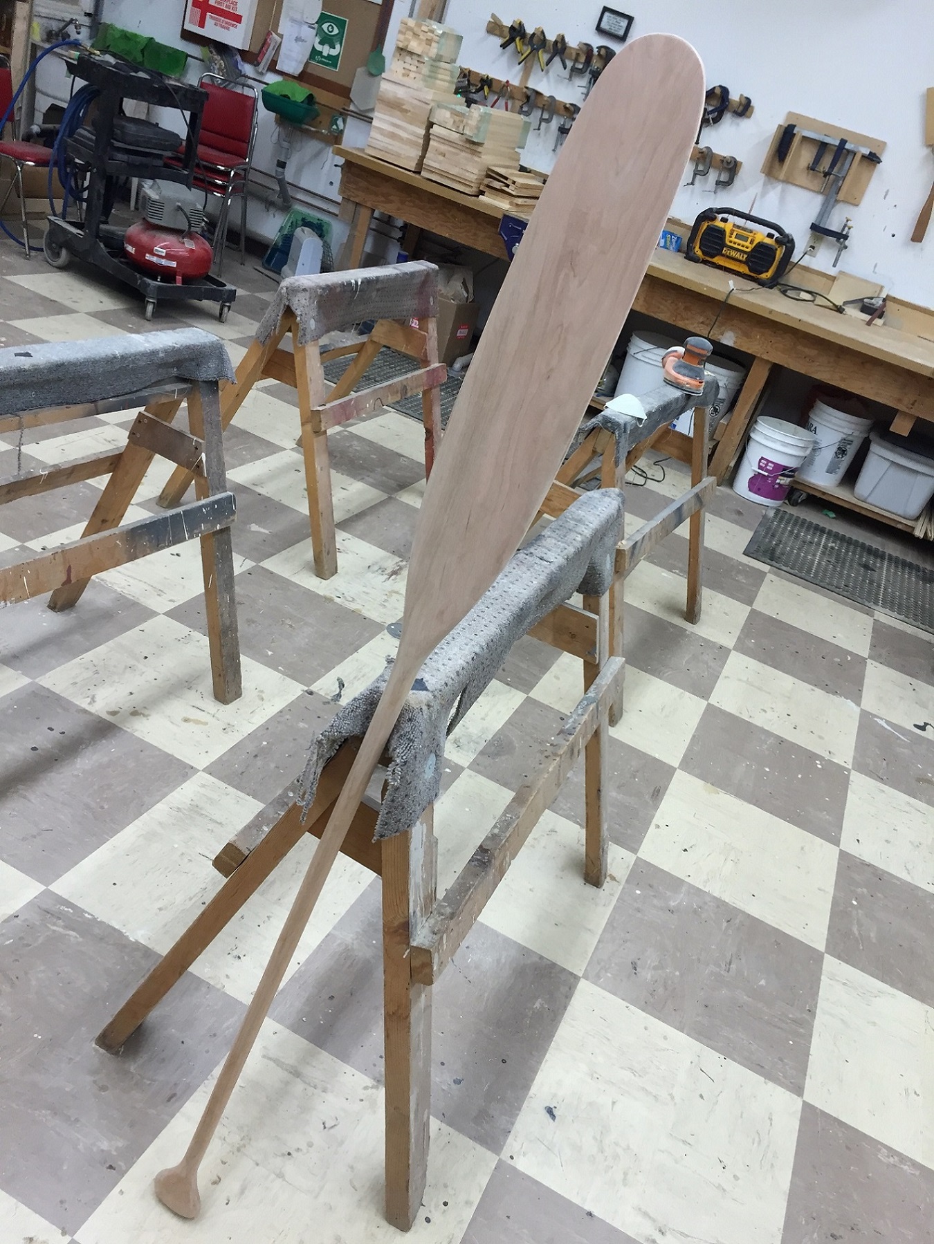 Canadian Canoe Museum -Paddle complete, ready to be waterproofed - Photo John Geary