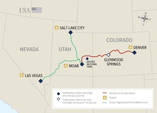 Red Rocks a la ruta de las Montañas Rocosas - foto Rocky Mountaineer