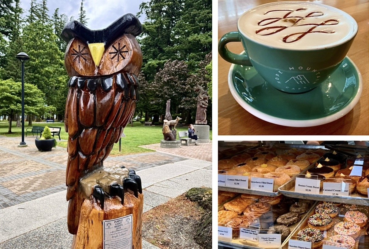 Coffee, Donuts & Owl Carving in Hope BC